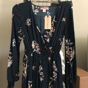 NWT Band of Gypsies High Low Floral Polka Dot